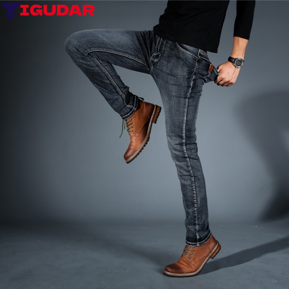 Streetwear Brand Jeans - Модные минималистичные эластичные джинсы, мужские узкие