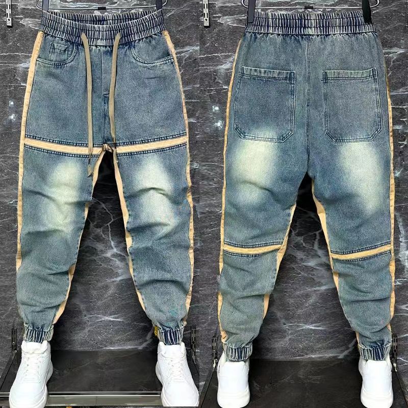 Streetwear Brand Jeans - Брюки-султанки мужские в стиле хип-хоп, джинсовые
