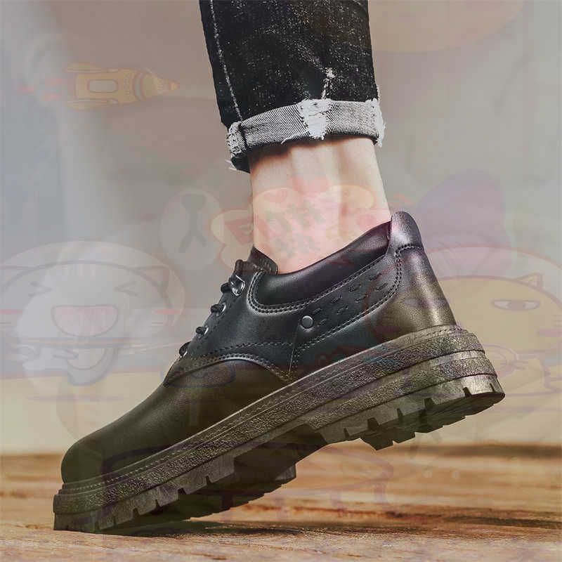 Streetwear Brand Name - Темные модные кроссовки из натуральной кожи,