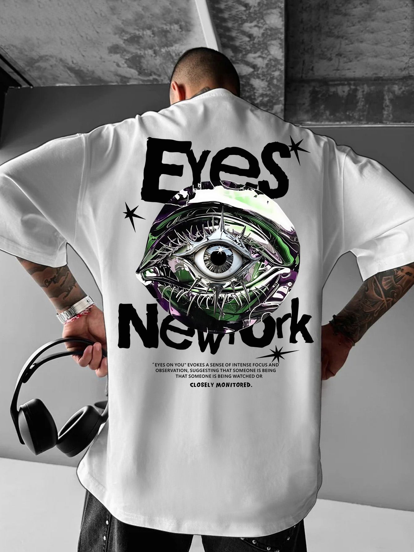 Streetwear Brand New York - Мужская оверсайз футболка в готическом стиле