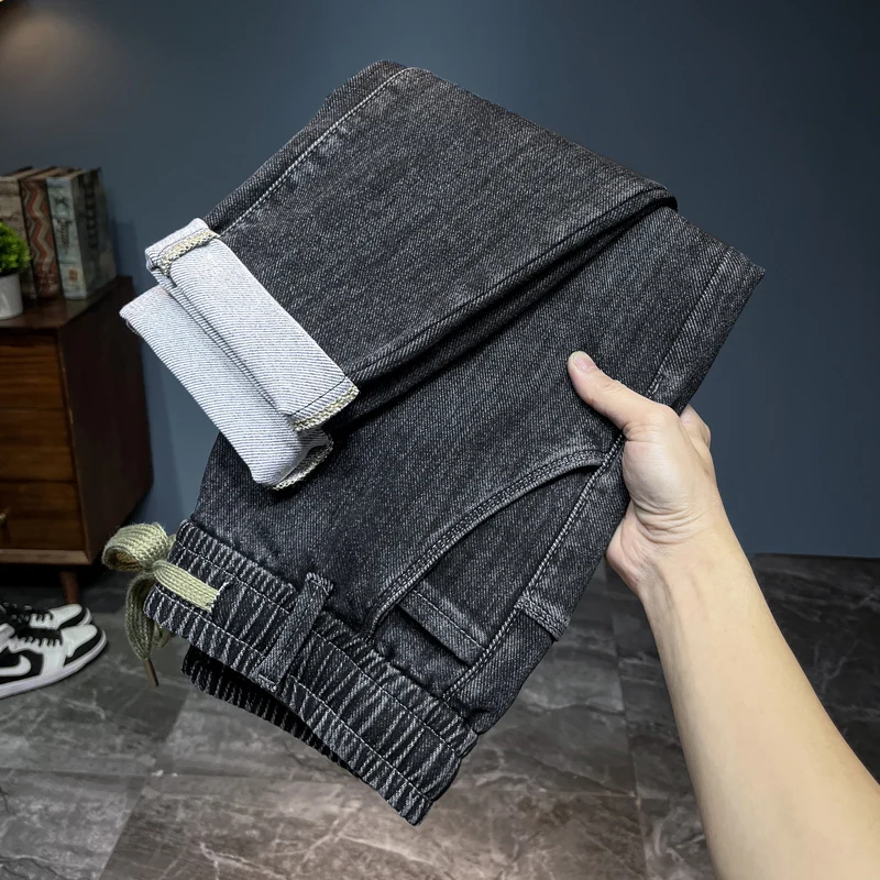 Streetwear Brand Jeans - Брендовые мужские новые осенние джинсы, черные,