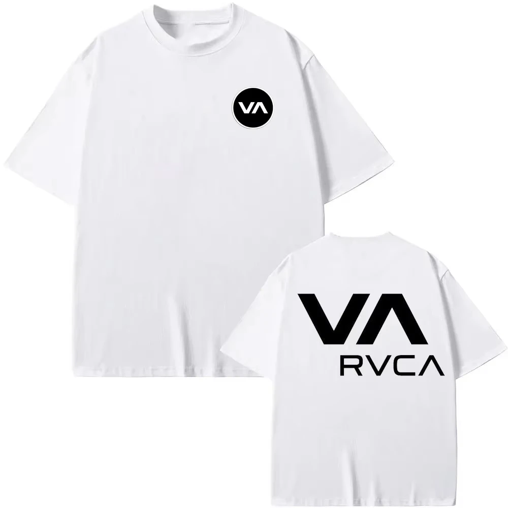 Streetwear Brand Shirts - Футболка RVCA, черная, летняя, хлопковая, с